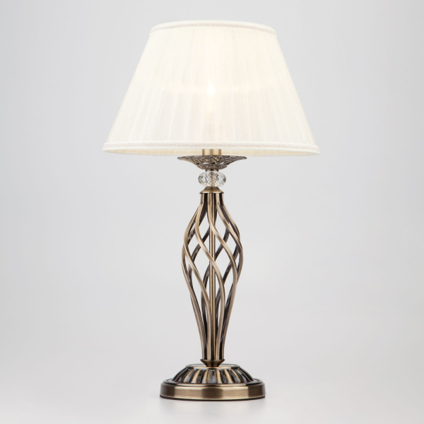 Классическая настольная лампа с абажуром 1*E14 40Вт античная бронза IP20 Selesta (01002/1 античная бронза) Eurosvet