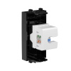 Компьютерная розетка RJ-45 без шторки модульная, кат.5е, "Avanti", "Черный квадрат", 1 модуль DKC