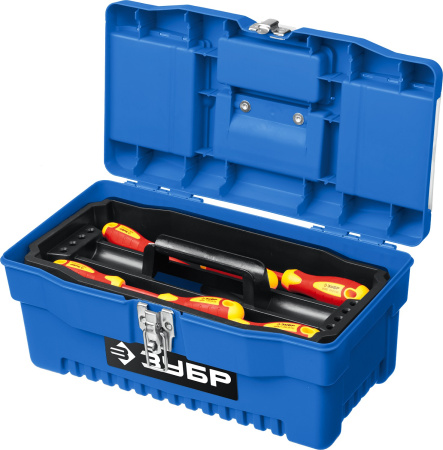 Набор: Губцевый инструмент, диэлектрический, высоковольтный до ~1000В, маслобензостойкая рукоятка, 12предм, Профессионал 2214-H12 ЗУБР