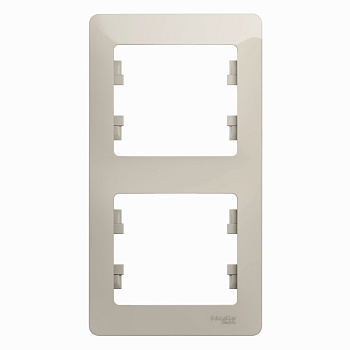 GLOSSA Рамка 2-постовая, вертикальная, молочный Schneider Electric 