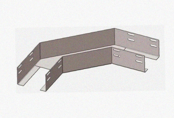 Лоток угловой глухой КГГ 200х150-90 УТ1,5 поворот на 90, оцинкованный лист S1,0
