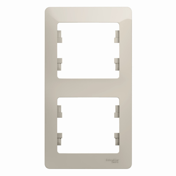 GLOSSA Рамка 2-постовая, вертикальная, молочный Schneider Electric 