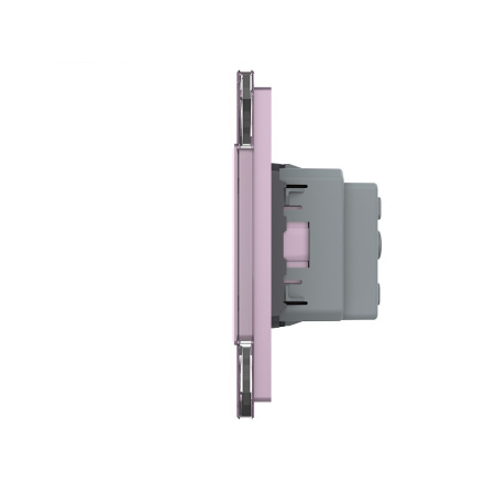 Розетка электрическая 16А 2 поста, цвет розовый Livolo