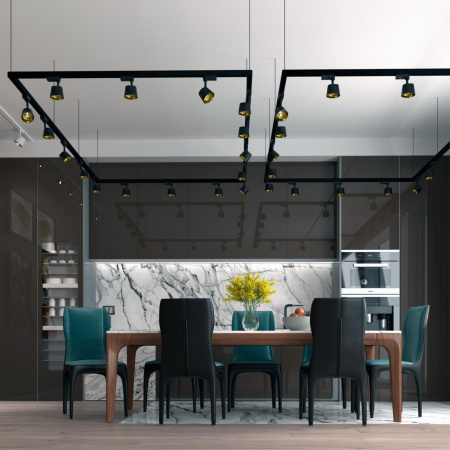 Трехфазный трековый св/д св-к IP20 LED 4000K 10W 100-265V черный/золото KNOF NOVOTECH