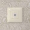 Компьютерная розетка RJ-45 без шторки в стену, кат.5е одинарная, "Avanti", "Ванильная дымка" DKC