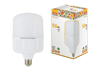 Лампа светодиодная T-50 Вт-230 В-4000 К–E27 (140x238 мм) Народная TDM