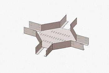 Лоток крестообразный глухой КМГ 600х65 УТ1,5, оцинкованный лист S1,5