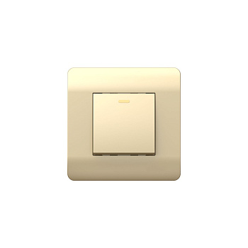 Переключатель 1-клавишный с подсветкой, 10А, шампань NEW3-E CHINT