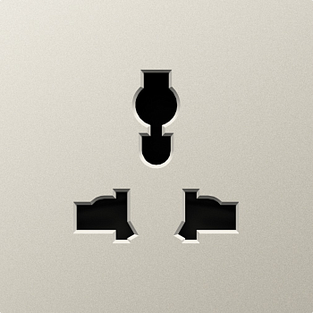 Donel A07 матовый кашемир накладка для розетки мультистандарт, со шторками 16A 250 В~,серия DB