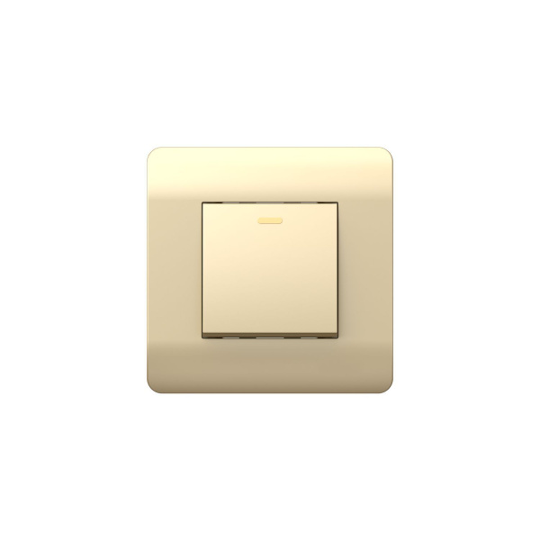 Переключатель перекрестный 1-клавишный с подсветкой, 10А, шампань NEW3-E CHINT