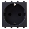 Розетка модульная, 2P+E, с з/ш, "Avanti", "Черный матовый", 2 модуля DKC
