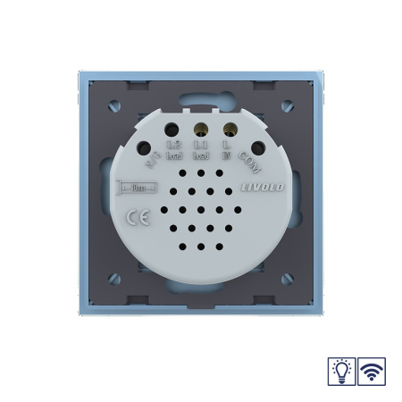 Сенсорный радиоуправляемый диммер 1 клавиша 1 пост Синий Livolo