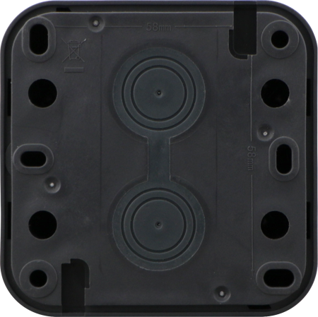 Donel W55 Розетка 1-я с защ.крышкой,2К+З. и шт., накладная, антрацит, IP55, серия (тип) DIP55