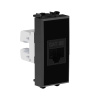 Компьютерная розетка RJ-45 без шторки модульная, кат.5е, "Avanti", "Черный квадрат", 1 модуль DKC