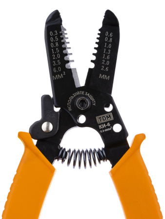Клещи для снятия изоляции КИ-6, сечение зачищаемого провода 0,3-6 мм "МастерЭлектрик" TDM