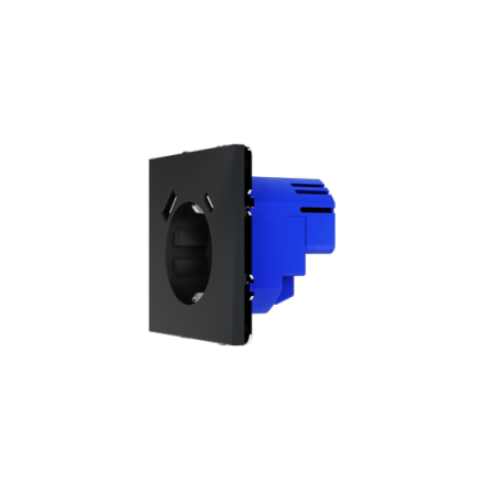 Розетка встраиваемая Voltum S70 с заземлением и защитными шторками, 16А, с USB, A+C, (графит)