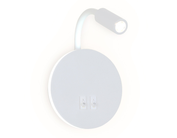 Настенный светодиодный светильник с выключателем FW295 SWH белый песок LED 6400К+4200K 6W+3W D150*163 Ambrella Light