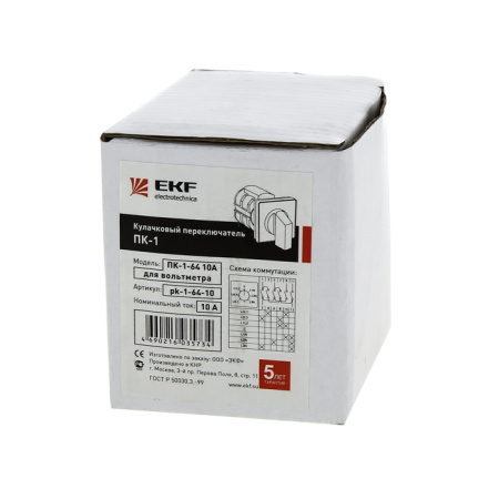 Переключатель кулачковый ПК-1-11 10А 1P "0-1" PROxima EKF