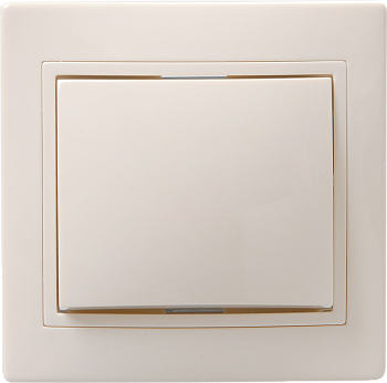 Выключатель 1-клавишный кнопочный звонок ВСк10-1-0-ККм 10А КВАРТА кремовый IEK