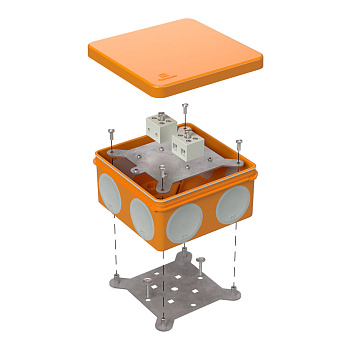 Коробка огнестойкая для о/п двухкомпонентная 60-0300-FR6.0-4 Е15-Е60 (латунь) 100х100х50 Промрукав