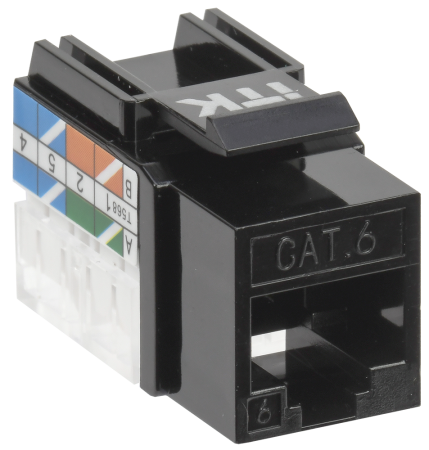 ITK Модуль Keystone Jack кат.6 UTP 110 IDC 90град чёрный