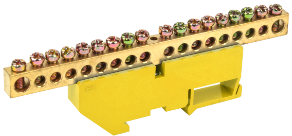 Шина PE "земля" на DIN-изоляторе ШНИ-8х12-18-Д-Ж IEK