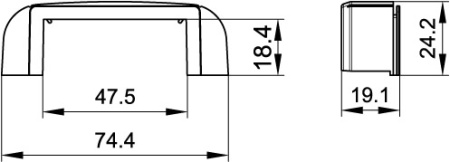 Адаптер для ввода канала 70х22 в коробки PDD-N и 6-мод. коробку "Brava" DKC