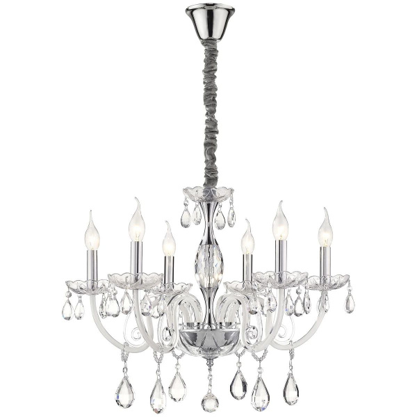 Люстра подвесная Хром, Белый E14 6*40Вт WE171.06.103 WERTMARK