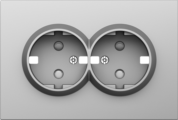 Donel S08 сталь накладка для розетки 2-й с заземлением, со шторками 16A 250 В~,серия DB