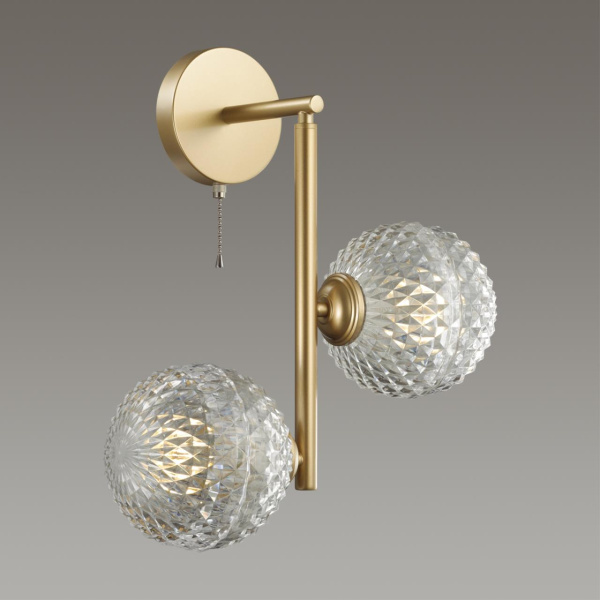 Бра с выкл.E27 2*8W LED 220V GENEVA матовое золото LUMION