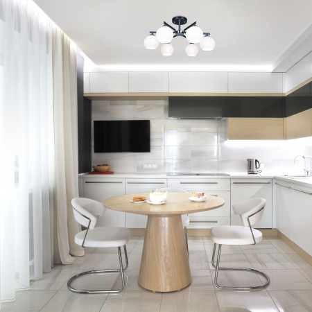 Потолочная люстра с плафонами 6*E27 40Вт венге, хром IP20 (30145/6 хром/венге) Eurosvet