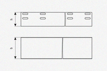 Лоток глухой ЛМГ 400х25х2000 УТ1,5, оцинкованный лист S1,5