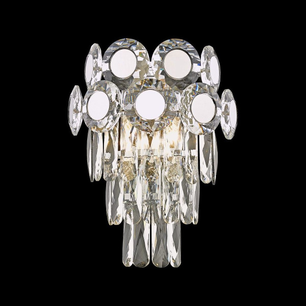 Бра Хром/Прозрачный E14 2*40Вт WE134.02.101 WERTMARK