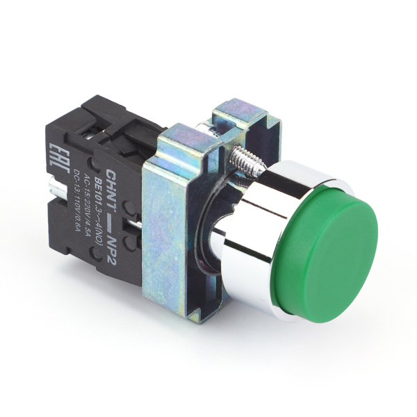 Кнопка управления NP2-BL31 без подсветки, зеленая, 1НО, IP40 (R) CHINT