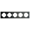 Рамка 5-местная, стекло, STEKKER, GFR00-7005-05М,серия Катрин, черный матовый