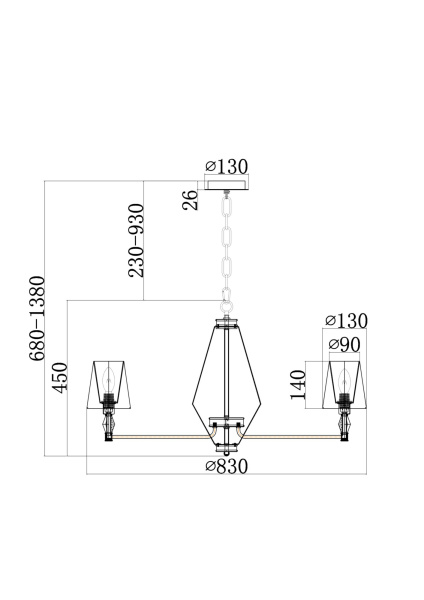 Люстра 8*E14 40Вт Хром IP20 Stein MOD038PL-08CH Maytoni
