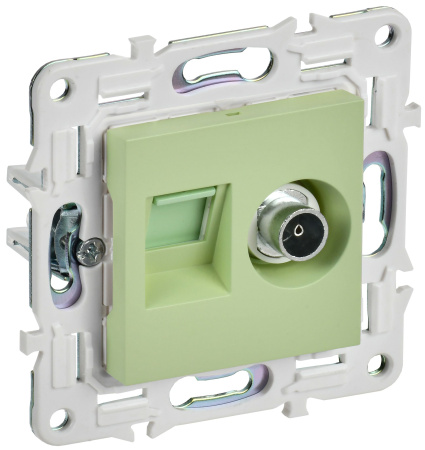 SKANDY Розетка двойная TV+RJ45 кат.5E SK-A14G мятный IEK