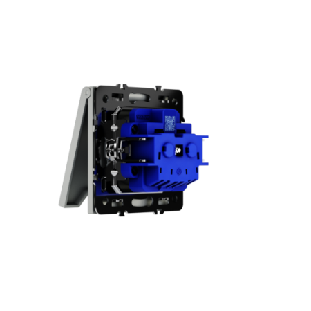 Розетка встраиваемая Voltum S70 с заземлением, защитными шторками и крышкой 16А, (сталь)