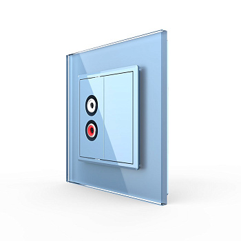 Розетка аудио RCA "2-ой тюльпан" Синяя Livolo