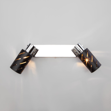 Настенный светильник 2*E14 40Вт черный IP20 (20090/2 черный / хром) Eurosvet