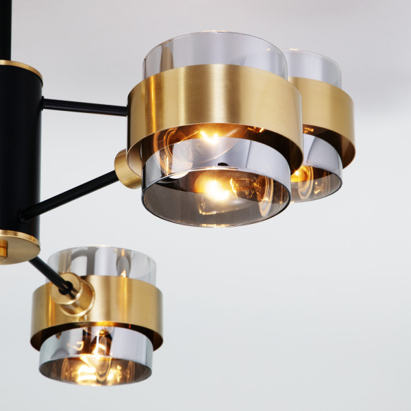 Потолочная люстра в стиле лофт 6*E14 60Вт черный IP20 Arcada (70127/6 черный/дымчатый) Eurosvet