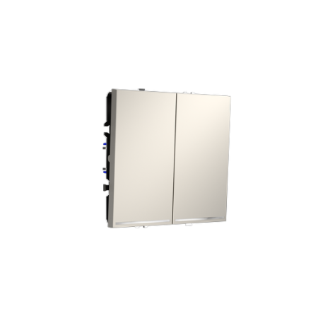 Выключатель встраиваемый Voltum S70 двухклавишный с подсветкой 10А, (кашемир)