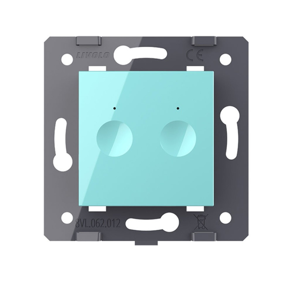 Двухклавишный сенсорный выключатель Module, цвет зеленый (механизм) Livolo