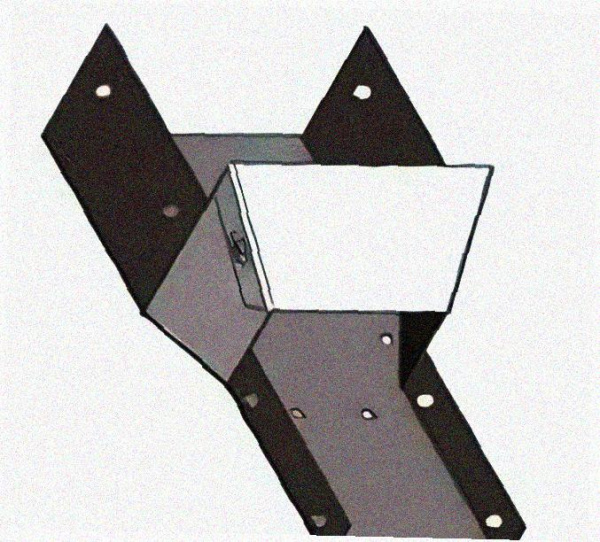 Лоток переходной замковый ЛПЗ 400х50-200х50 УТ1,5, оцинкованный лист, S1,5