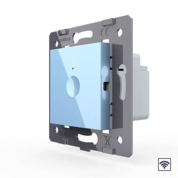 Одноклавишный сенсорный выключатель Module с функцией радиоуправления, цвет синий (механизм) Livolo