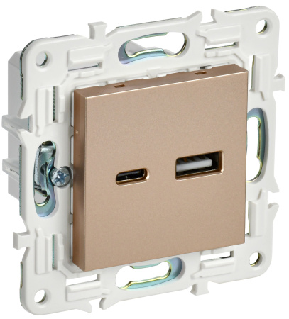 SKANDY Розетка USB A+C 3,1А SK-R14Sa песочный IEK SKANDY Розетка USB A+C 3,1А SK-R14Sa песочный IEK