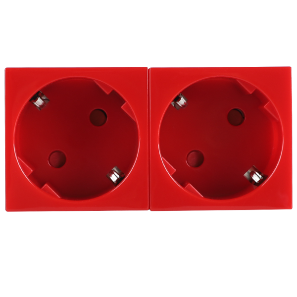 Donel Розетка 2х2К+З нем.ст., 45 гр., с з/ш, крас. (90х45мм), серия (тип) DF6