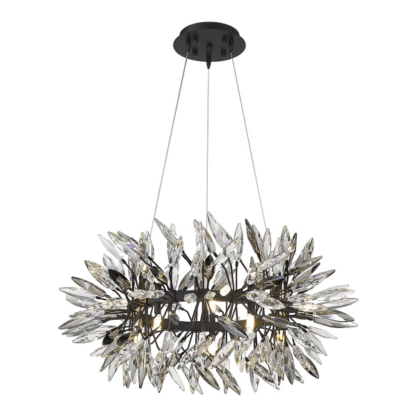 Люстра подвесная Черный/Прозрачный G4 15*10Вт WE118.15.023 WERTMARK