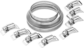 Набор: Хомут универсальный, нержавеющий, 3мх12.7 мм, 8 замков, Профессионал ЗУБР