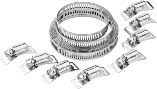 Набор: Хомут универсальный, нержавеющий, 3мх12.7 мм, 8 замков, Профессионал ЗУБР